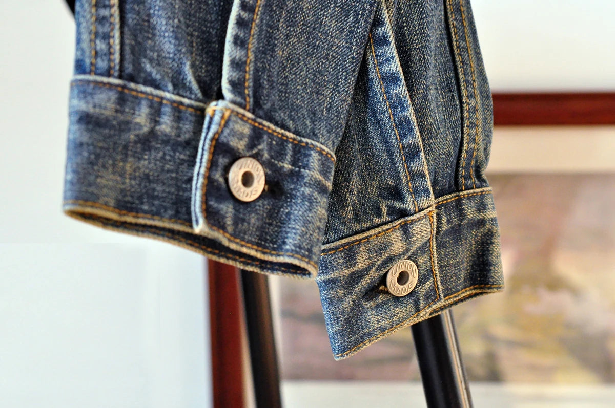 SAUCE ZHAN Distressed Denim Jacket Jean Jacket Men Jeans Men Selvedge Denim Motorcycle Jacket American Casual Wear