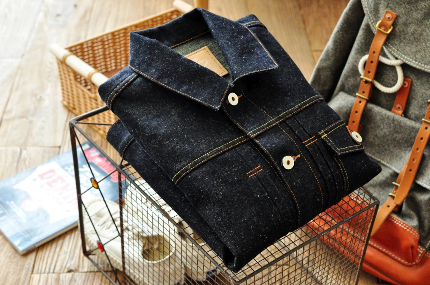 SAUCE ORIGIN Men Jackets Men Motorcycle Denim Jacket Jean Jacket Silver Button Cotton Linen Colored Selvedge Denim Handmade
