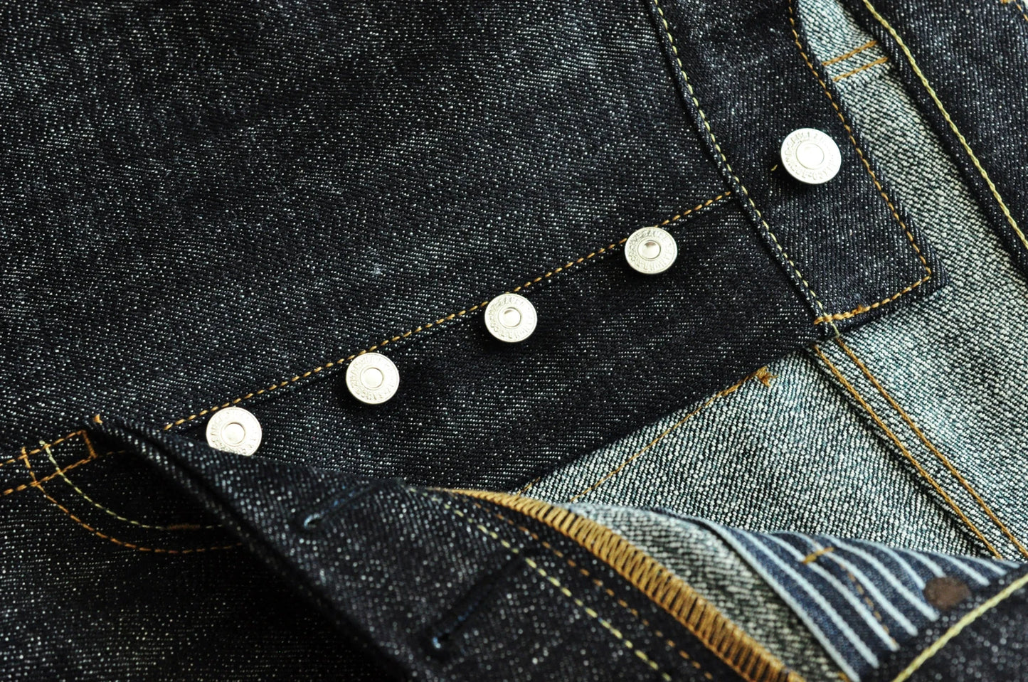 Saucezhan 344XX-Forest Jeans for Men Furinkazan Selvedge Raw Denim Jeans Mens Jeans LOOS Fit 16.8 OZ Silver-plated Buttons