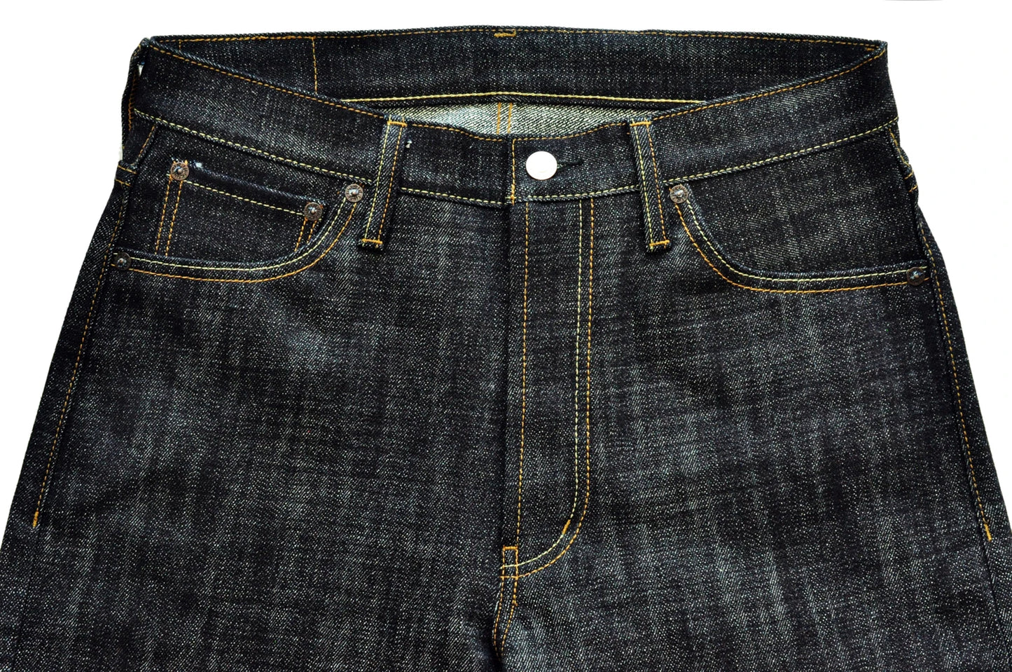 Saucezhan 344XX-Forest Jeans for Men Furinkazan Selvedge Raw Denim Jeans Mens Jeans LOOS Fit 16.8 OZ Silver-plated Buttons