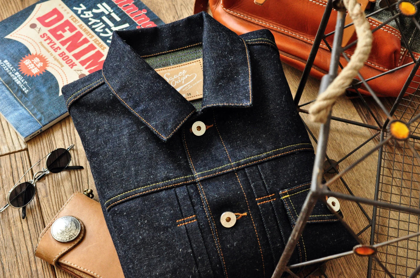 SAUCE ORIGIN Men Jackets Men Motorcycle Denim Jacket Jean Jacket Silver Button Cotton Linen Colored Selvedge Denim Handmade