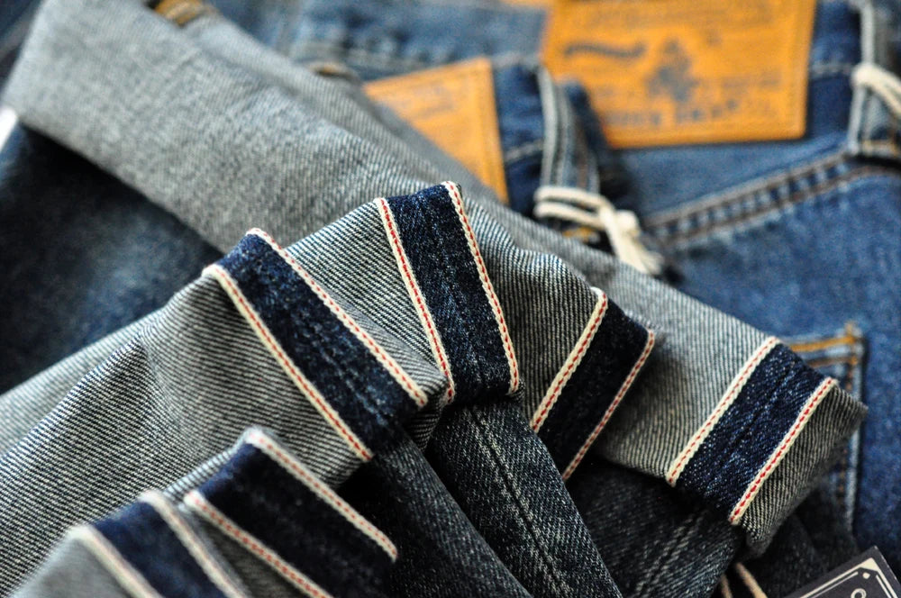 Sauce Zhan Selvedge Denim Jeans Men Ripped Jeans Embroidered Patches Cargo Jeans Distressed Straight Fit 10 Oz