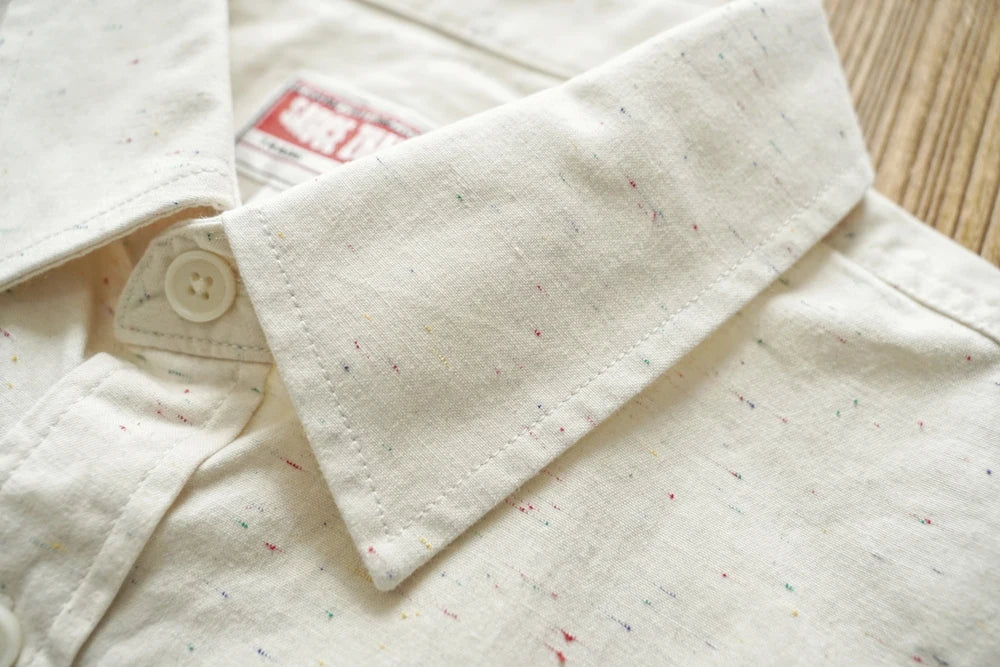 Sauce Zhan Mans Shirts Vintage Colorful Points Long Sleeve Work Shirts for Man Pure Cotton Spring and Autumn Chambray shirts
