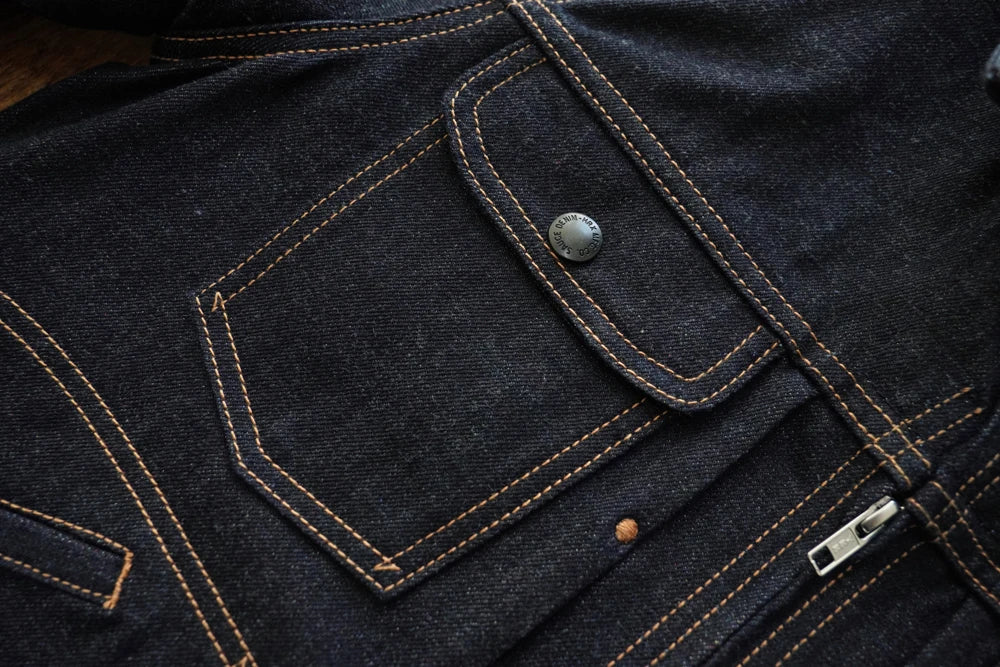 Sauce Zhan 539XX Mans Jacket Vintage Rainbow Sanforized Selvedge Denim Jacket 24MJZ Classic Design 14.5 Oz Regular Fit