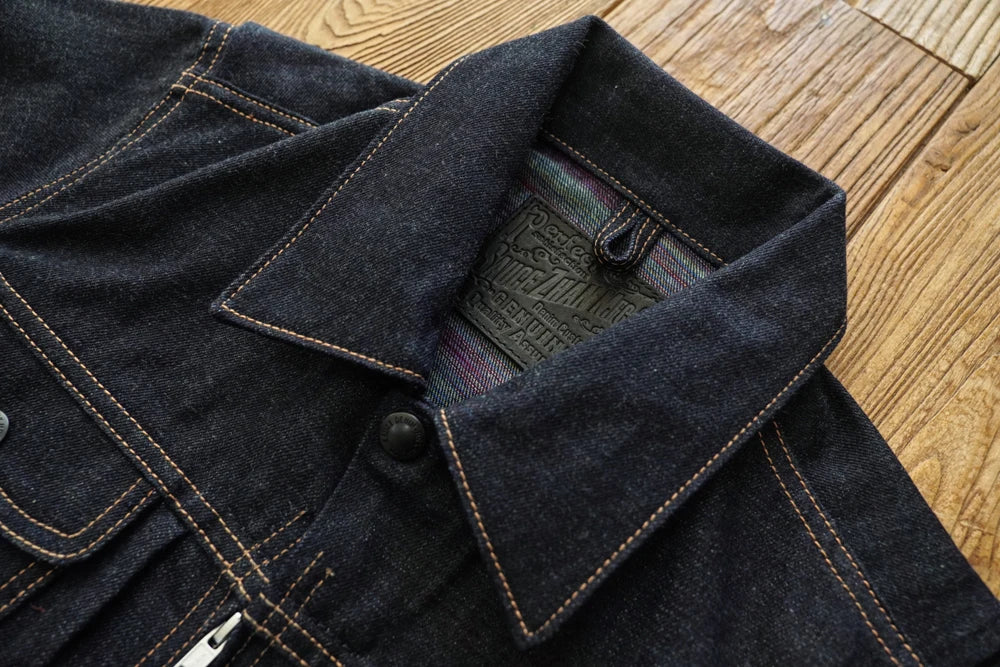 Sauce Zhan 539XX Mans Jacket Vintage Rainbow Sanforized Selvedge Denim Jacket 24MJZ Classic Design 14.5 Oz Regular Fit