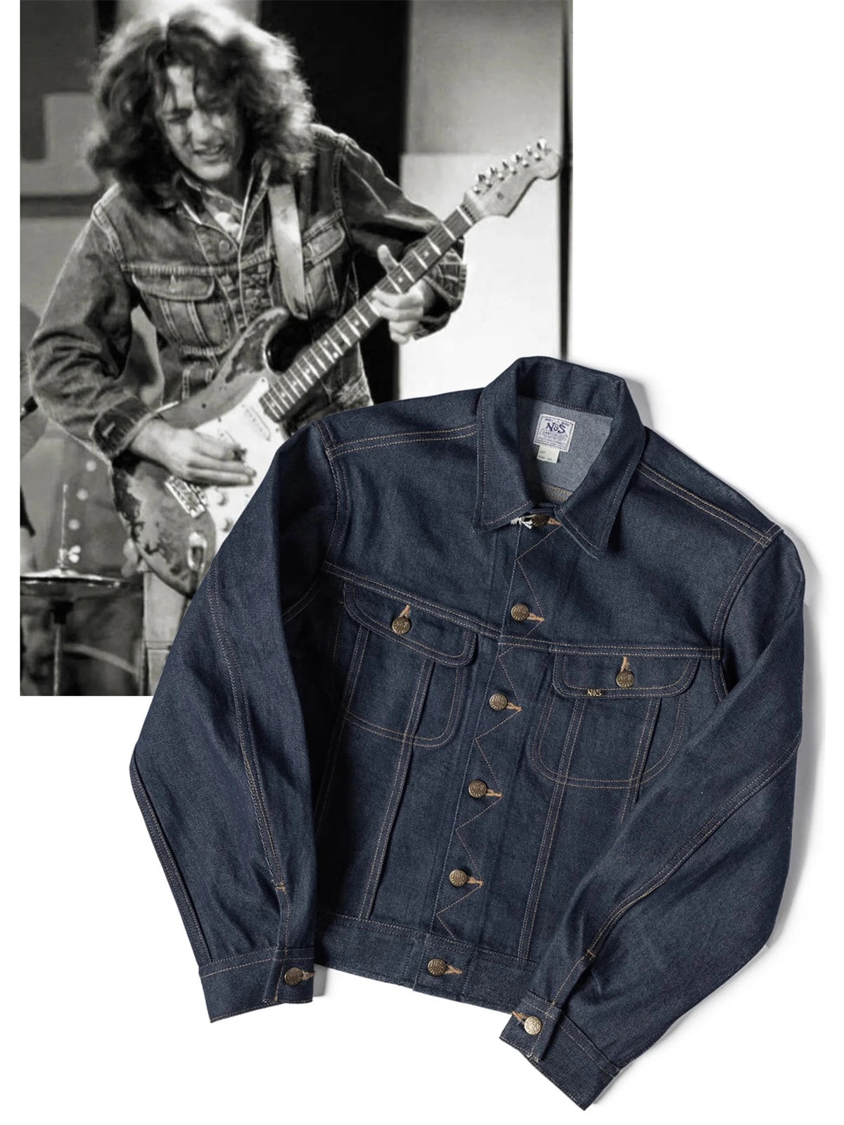 Non Stock 13.5oz Sanforized Denim Jacket Cropped Fit 1970s Vintage Cowboy Rider Jean Outerwear