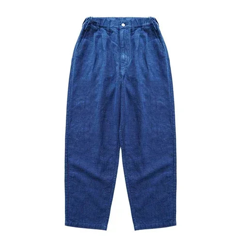 Sauce Zhan Men Pants Linen Pants Men Summer Breathable Casual Pants Ankle-length Loose Fit Taper Leg