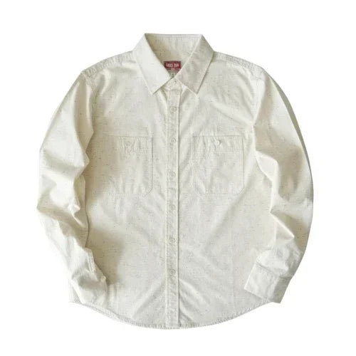 Sauce Zhan Mans Shirts Vintage Colorful Points Long Sleeve Work Shirts for Man Pure Cotton Spring and Autumn Chambray shirts