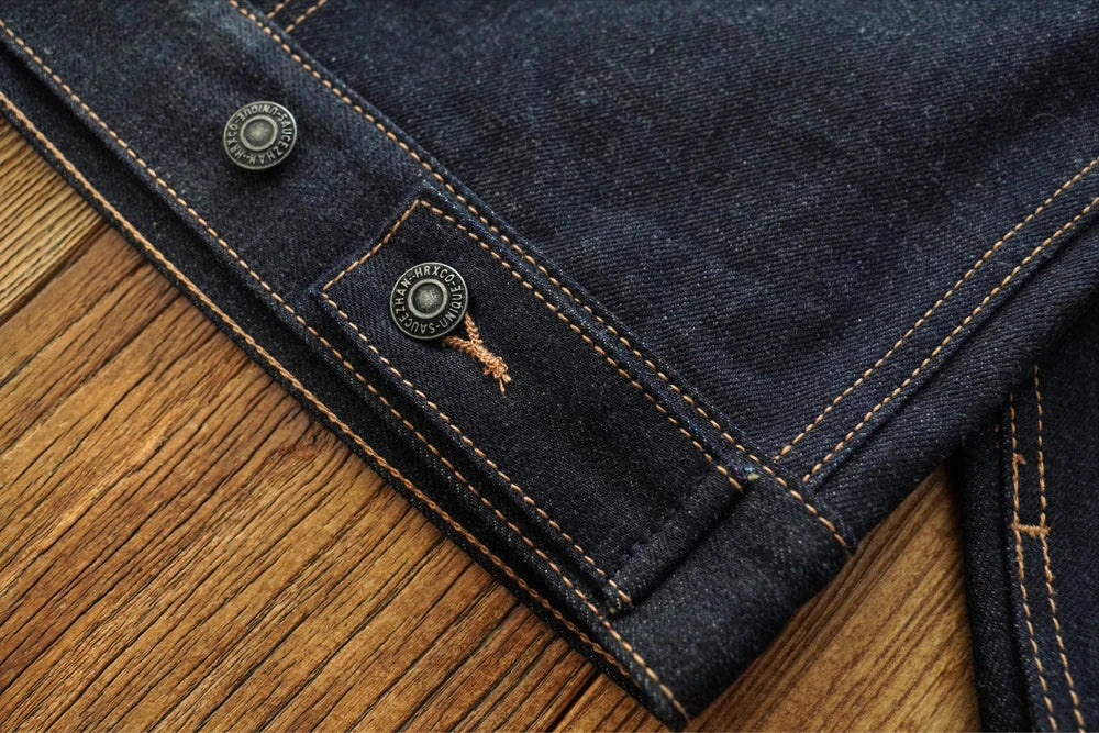 Sauce Zhan 539XX Mans Jacket Vintage Rainbow Sanforized Selvedge Denim Jacket 24MJZ Classic Design 14.5 Oz Regular Fit
