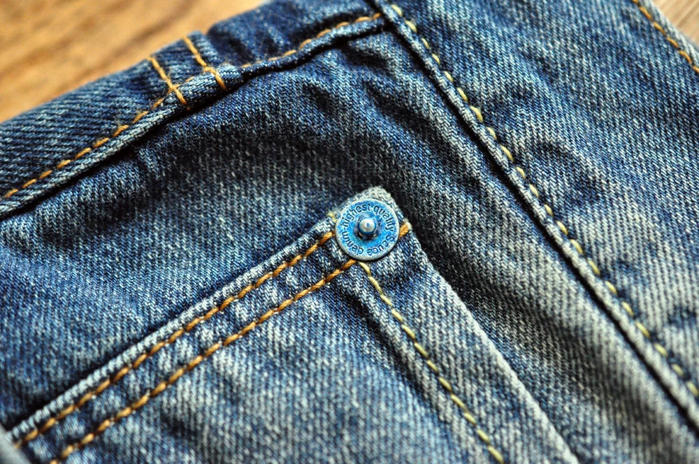 Sauce Zhan Selvedge Denim Jeans Men Ripped Jeans Embroidered Patches Cargo Jeans Distressed Straight Fit 10 Oz