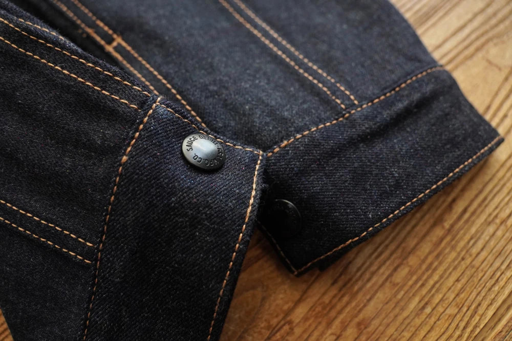 Sauce Zhan 539XX Mans Jacket Vintage Rainbow Sanforized Selvedge Denim Jacket 24MJZ Classic Design 14.5 Oz Regular Fit
