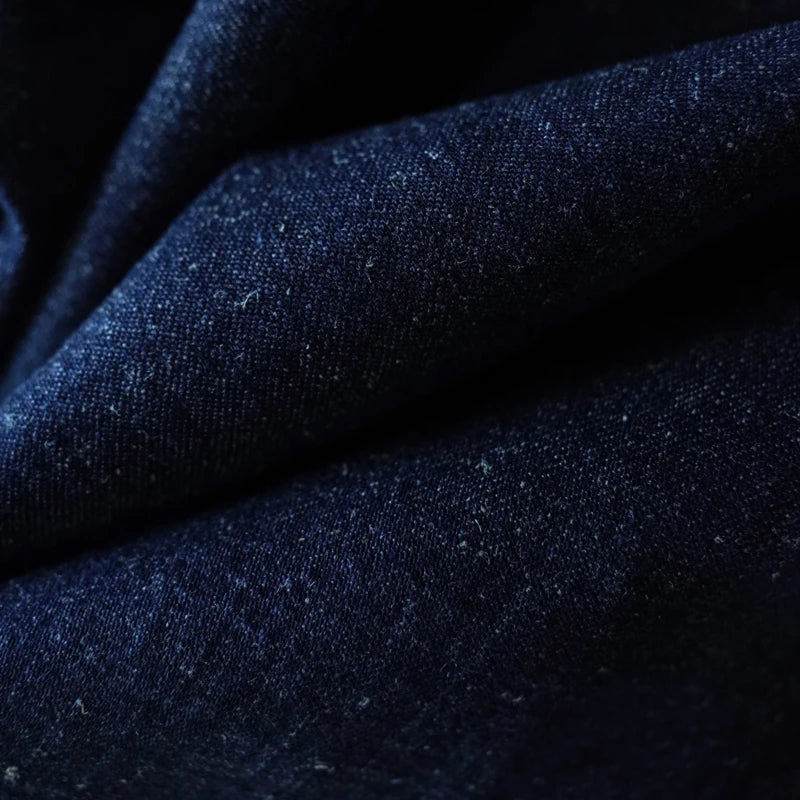 Sauce Zhan Mens Shirts Summer Short Sleeve Vintage Linen Indigo Denim Shirt Double Pockets Regular Fit