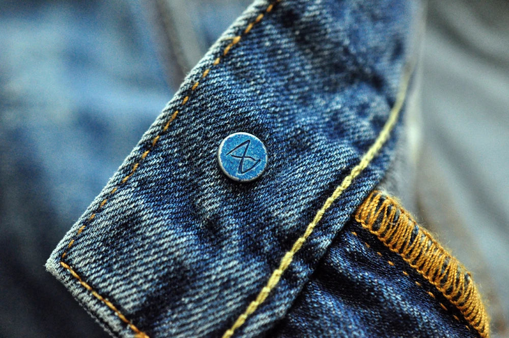 Sauce Zhan Selvedge Denim Jeans Men Ripped Jeans Embroidered Patches Cargo Jeans Distressed Straight Fit 10 Oz