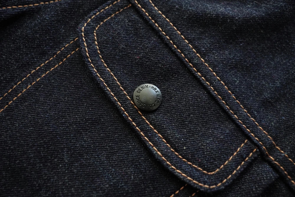 Sauce Zhan 539XX Mans Jacket Vintage Rainbow Sanforized Selvedge Denim Jacket 24MJZ Classic Design 14.5 Oz Regular Fit