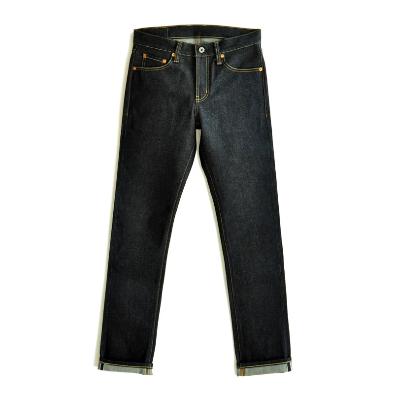 Saucezhan 310XX-18OZ Jeans for Men Selvedge Denim Jeans Slim Fit Autumn and Winter Jeans Pants Zipper Fly Heavyweight
