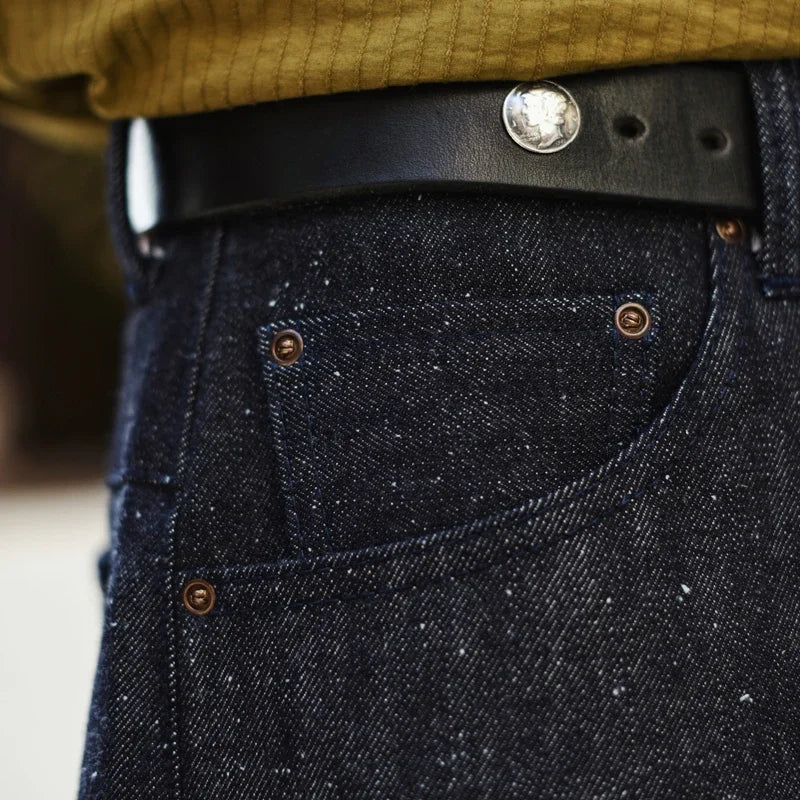 SAUCE ORIGIN 917 Men Jeans Sanforized Selvedge Raw Denim Denim Jeans for Men Linum Silver Button Cotton Wide Leg Loos Fit