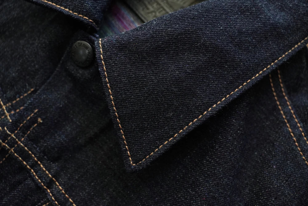 Sauce Zhan 539XX Mans Jacket Vintage Rainbow Sanforized Selvedge Denim Jacket 24MJZ Classic Design 14.5 Oz Regular Fit