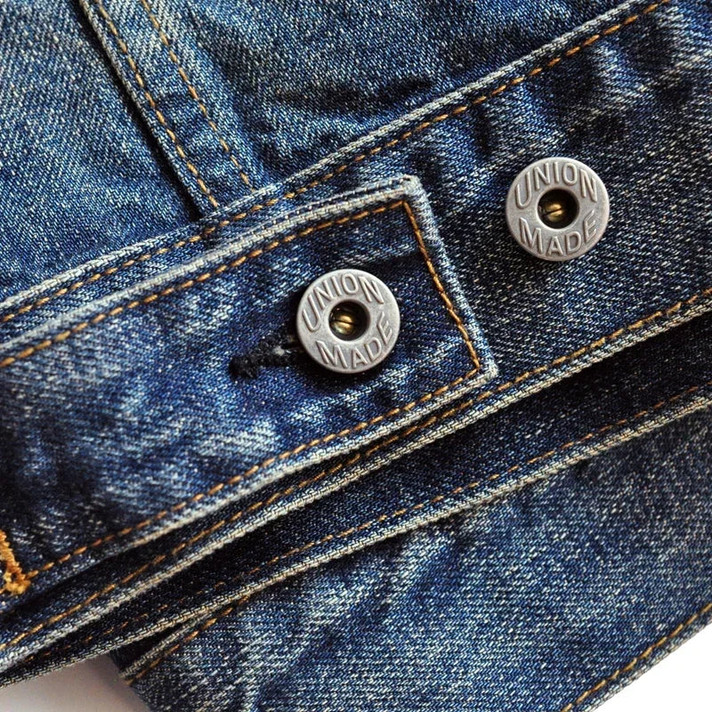 SAUCE ZHAN Distressed Denim Jacket Jean Jacket Men Jeans Men Selvedge Denim Motorcycle Jacket American Casual Wear