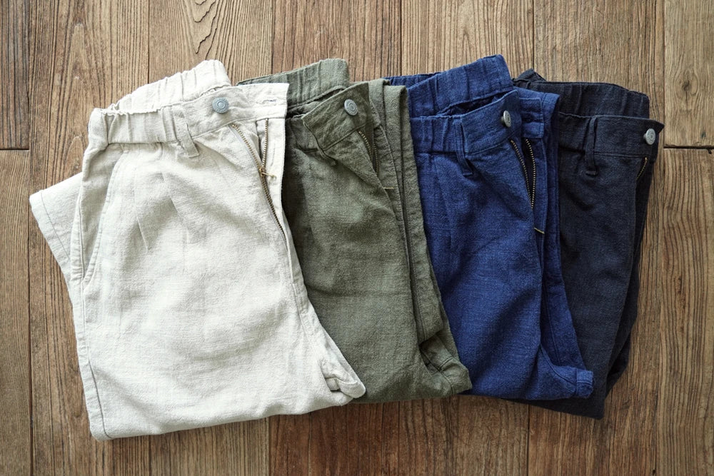 Sauce Zhan Men Pants Linen Pants Men Summer Breathable Casual Pants Ankle-length Loose Fit Taper Leg