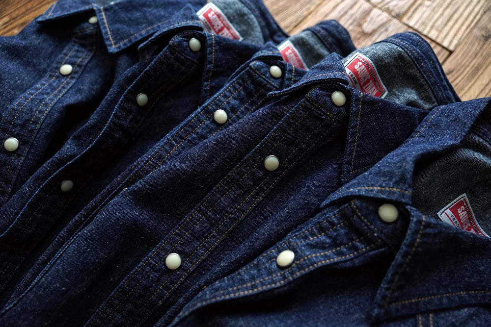 Sauce Zhan Mens Shirts Summer Short Sleeve Vintage Linen Indigo Denim Shirt Double Pockets Regular Fit