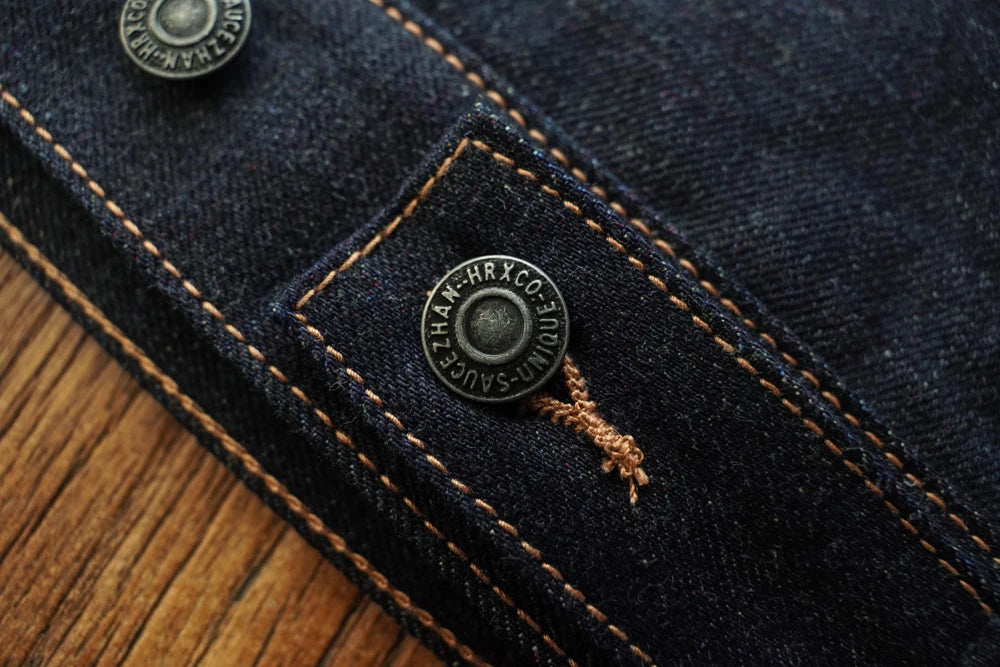 Sauce Zhan 539XX Mans Jacket Vintage Rainbow Sanforized Selvedge Denim Jacket 24MJZ Classic Design 14.5 Oz Regular Fit