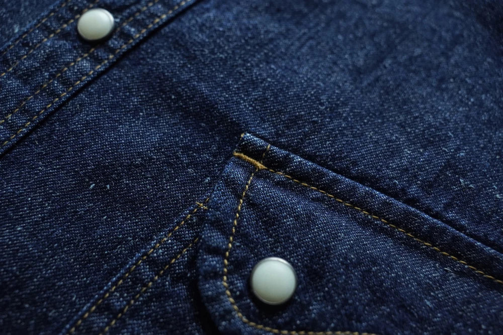 Sauce Zhan Mens Shirts Summer Short Sleeve Vintage Linen Indigo Denim Shirt Double Pockets Regular Fit