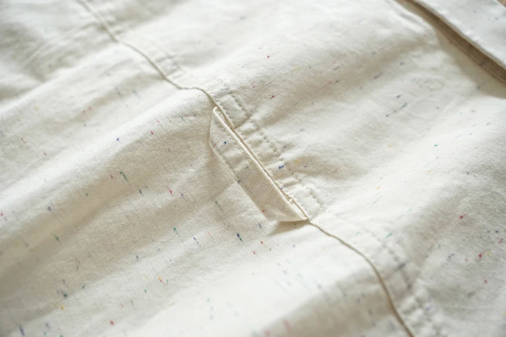 Sauce Zhan Mans Shirts Vintage Colorful Points Long Sleeve Work Shirts for Man Pure Cotton Spring and Autumn Chambray shirts