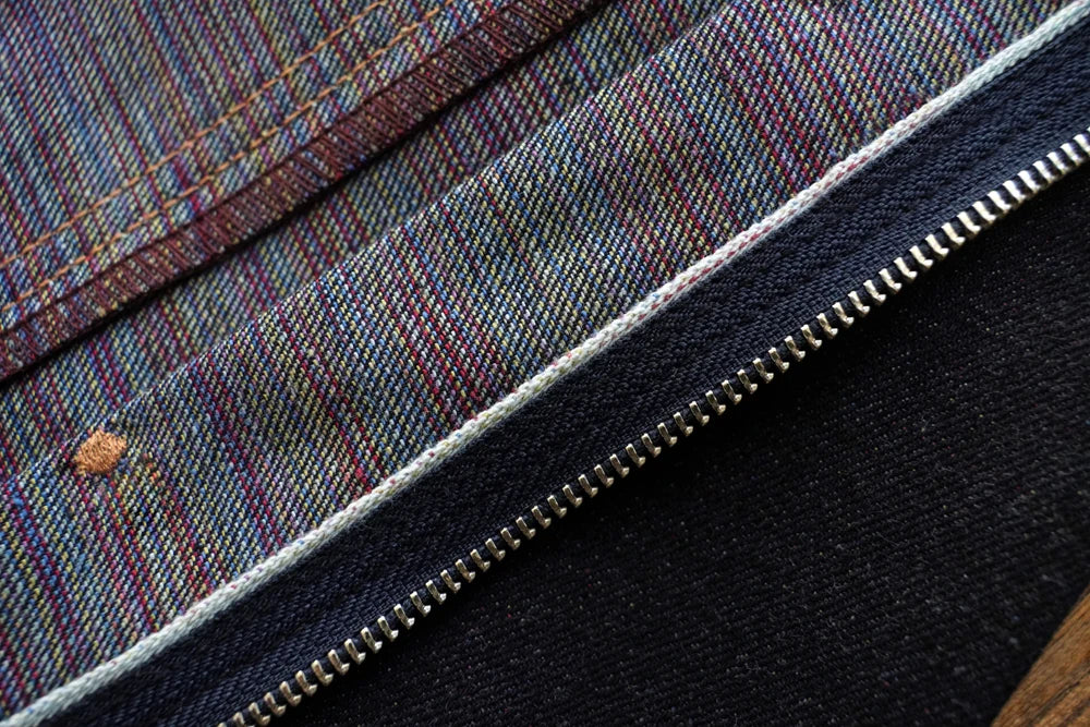 Sauce Zhan 539XX Mans Jacket Vintage Rainbow Sanforized Selvedge Denim Jacket 24MJZ Classic Design 14.5 Oz Regular Fit