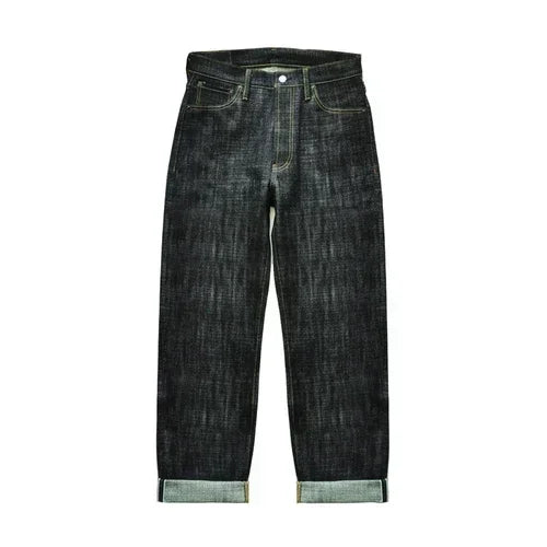 Saucezhan 344XX-Forest Jeans for Men Furinkazan Selvedge Raw Denim Jeans Mens Jeans LOOS Fit 16.8 OZ Silver-plated Buttons
