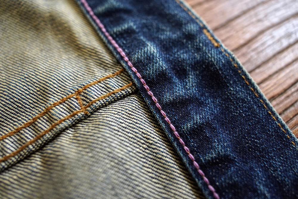 Sauce Zhan Mens Jeans Distressed Wash Jeans for Men Selvedge Denim Regular Fit Straight Leg 14.5 Oz