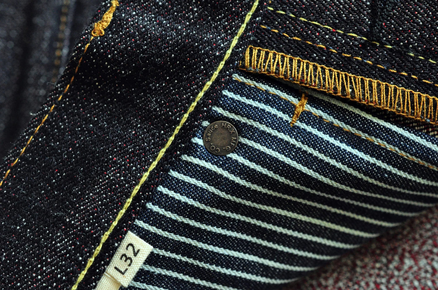 Saucezhan EX315XX-BO-Fire Jeans for Men Furinkazan Selvedge Jeans Mens Jeans Taper Fit 16.8 OZ Silver-plated Buttons Raw Denim