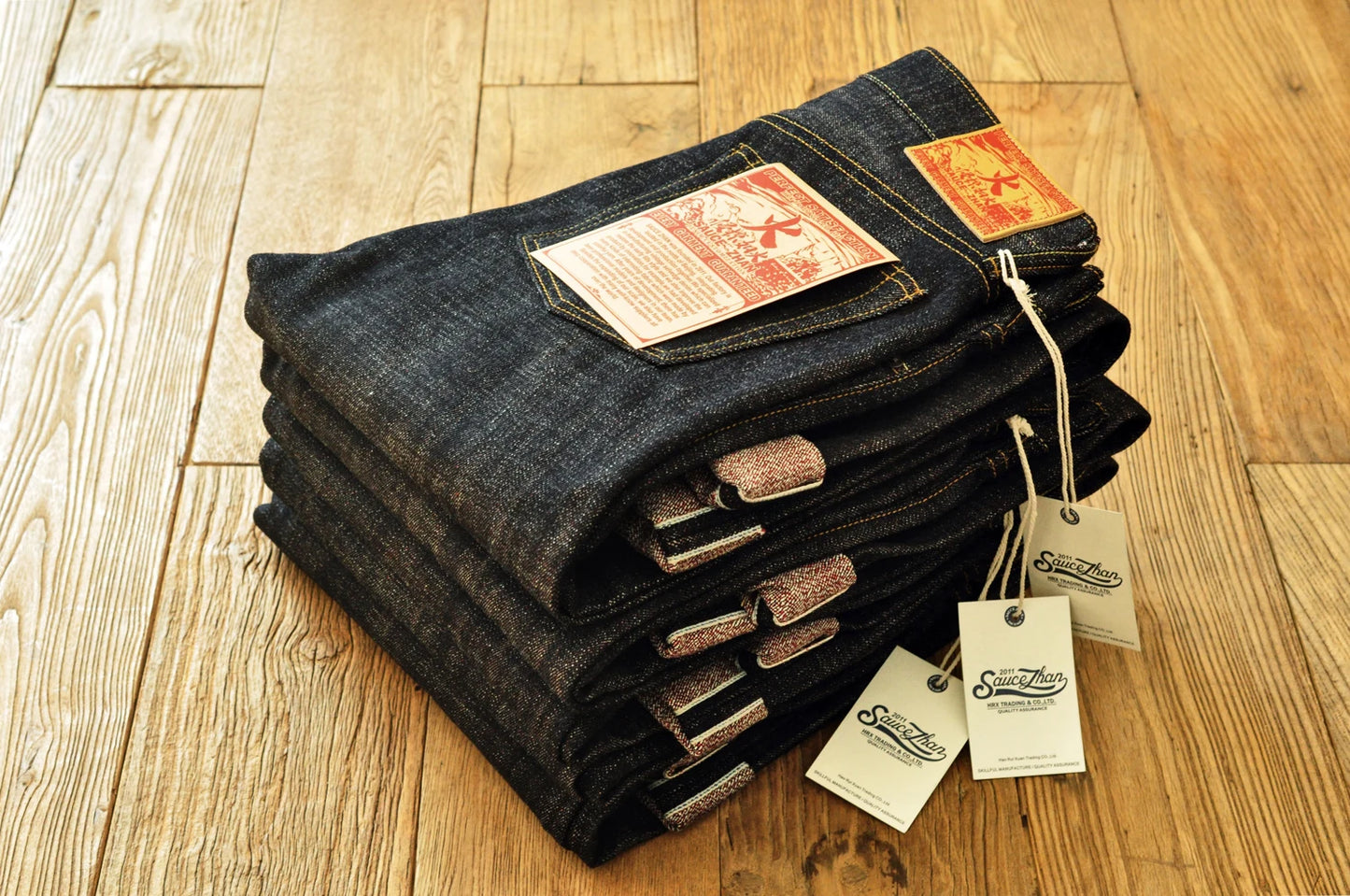 Saucezhan EX315XX-BO-Fire Jeans for Men Furinkazan Selvedge Jeans Mens Jeans Taper Fit 16.8 OZ Silver-plated Buttons Raw Denim