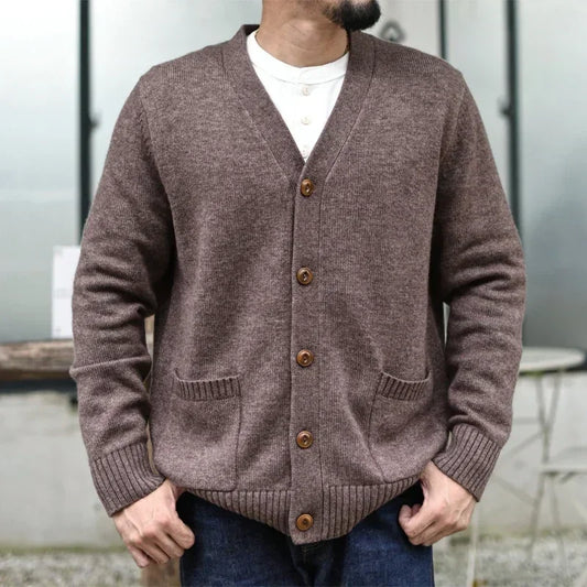 Sauce Zhan Mens Sweater Cardigan Sweater for Man Sheep Wool Vintage Autumn Winter Sweater Coat