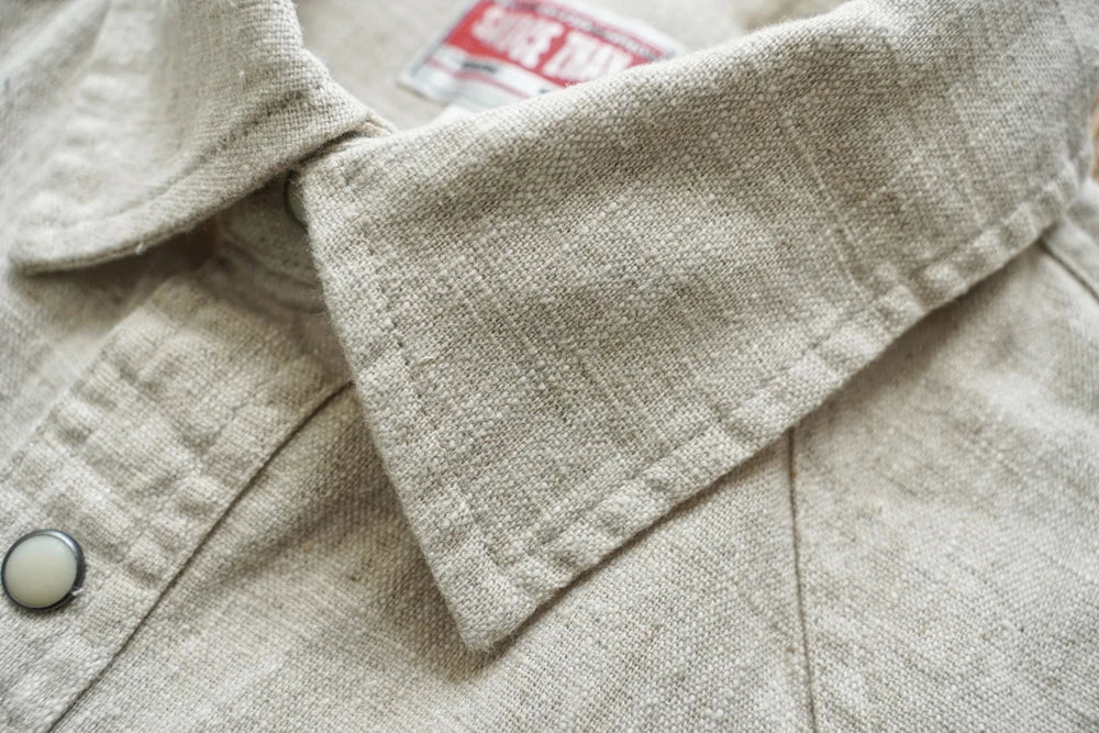 Sauce Zhan Mens Shirts Ramie Shirt for Man Long Sleeve Regular Fit