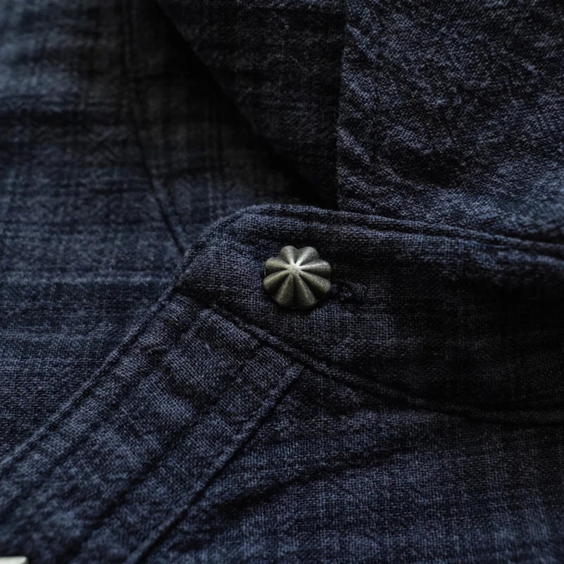 Sauce Zhan Men's Shirts  Men's Autumn Long Sleeve Vintage Western Plaid Work Shirt Loose Fit