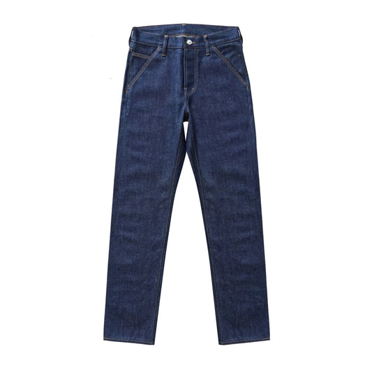 SAUCE ORIGIN 908-TN Men's Denim Jeans Silver Button Indigo Selvedge Denim Fine Craftsmanship 66 Model Straight Leg 11 Oz