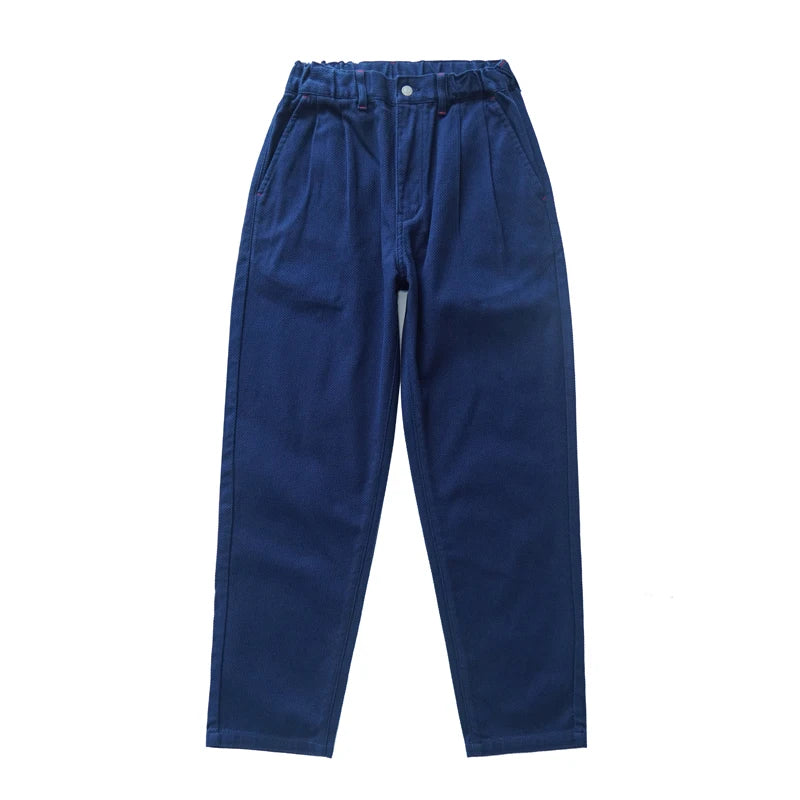 Sauce Zhan  Men's Sashiko Pants  Japanese Style Cusual Trousers Thickened  for Autumn and Winter Lumbar Adjustable Loose Fit