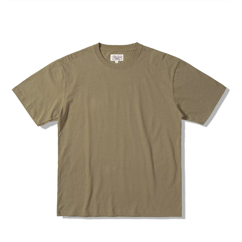 Red Tornado 270g Plain T-Shirts Amekaji Men Heavyweight Cotton Crew Neck Tee Shirt