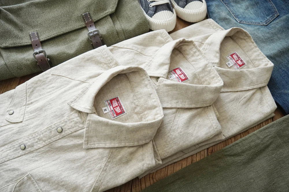 Sauce Zhan Mens Shirts Ramie Shirt for Man Long Sleeve Regular Fit