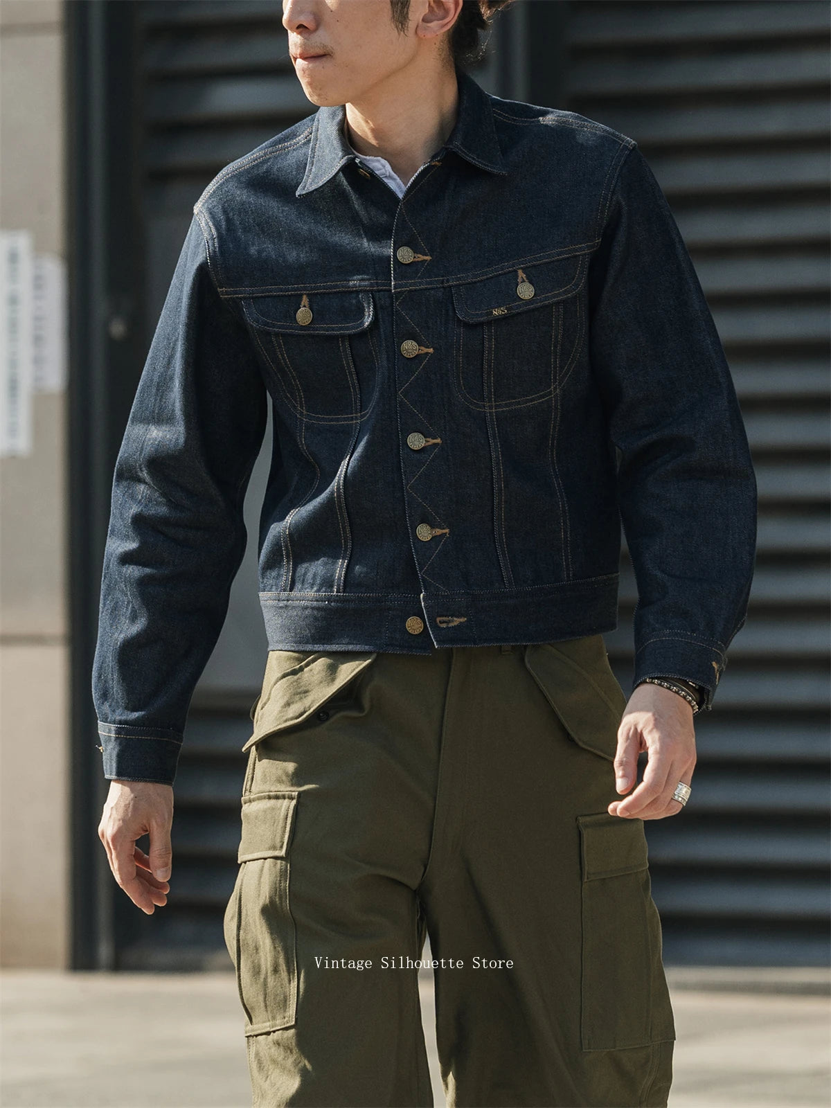 Non Stock 13.5oz Sanforized Denim Jacket Cropped Fit 1970s Vintage Cowboy Rider Jean Outerwear