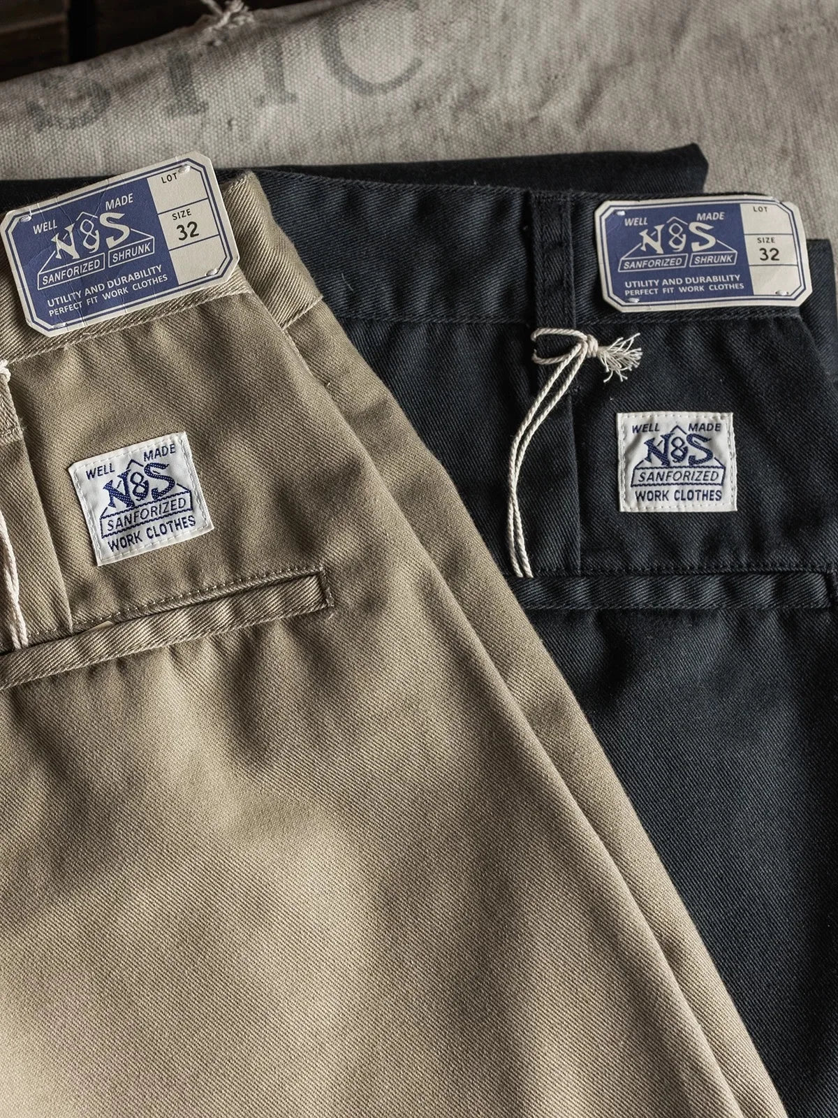 Non Stock Cotton Polyester Work Pants Relaxed Straight Cut High Waist Casual Trousers For Men