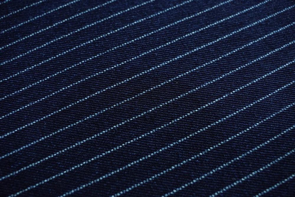 Sauce Zhan Mens Vintage Indigo Wabash Jeans Striped Selvedge Workwear Jeans - Men's American Classic Relax Fit Straight Leg