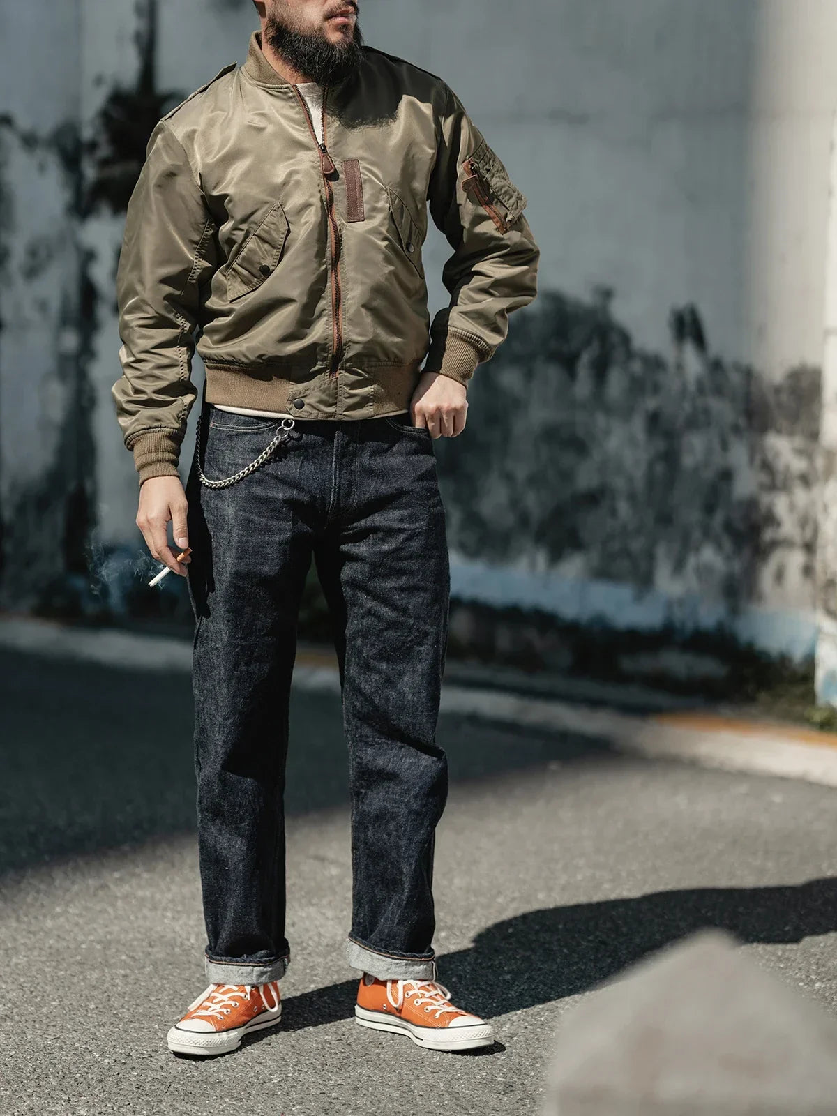 Rugged Bronson Type L-2 Flight Jacket Waterproof Nylon Lightweight Bomber Outerwear MA-1