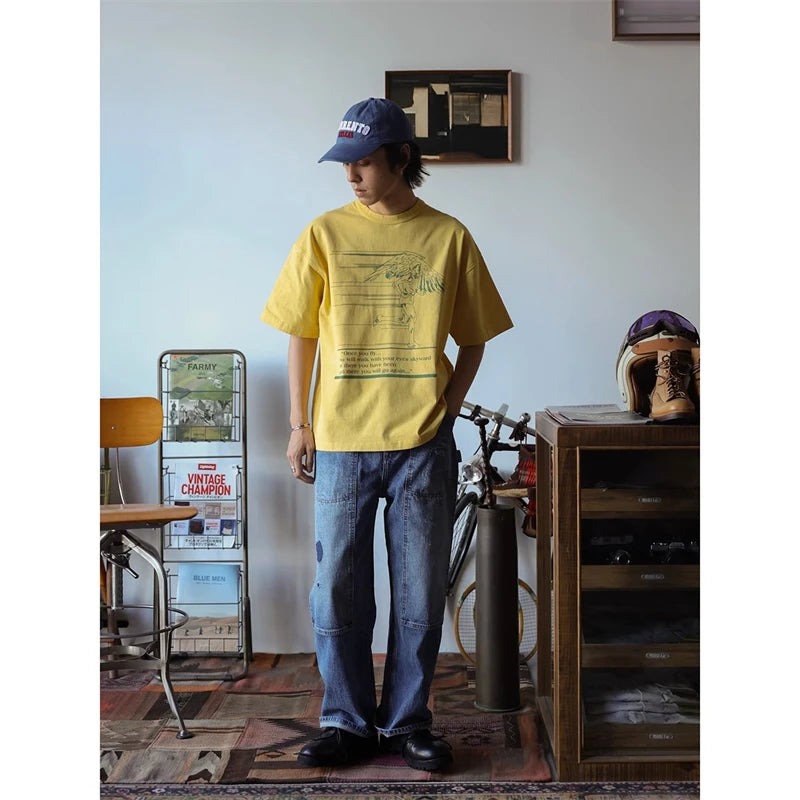 Second Order Double Knee Carpenter Jean Washed Selvage Denim Work Pants For Men