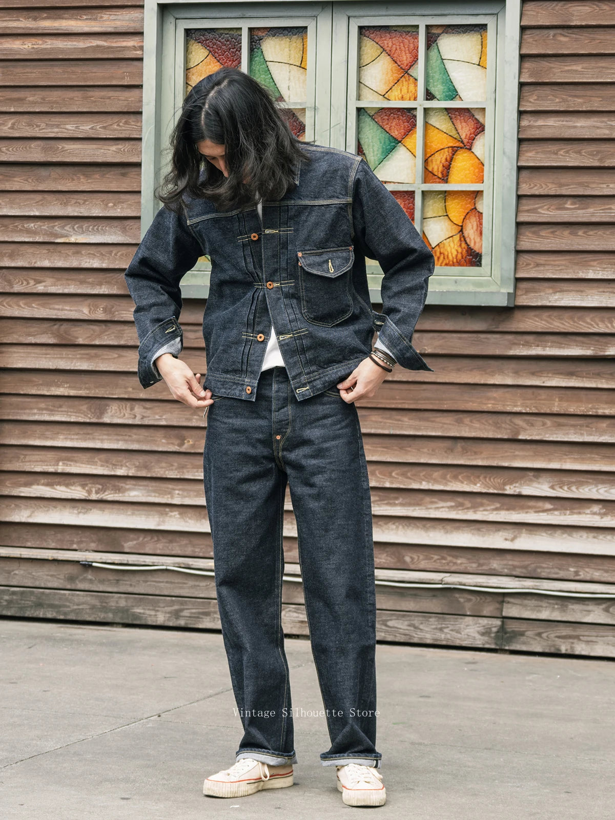 Non Stock 1936 Model Cowboy Selvedge Denim Jacket One Pocket 36101J Sanforized Amekaji