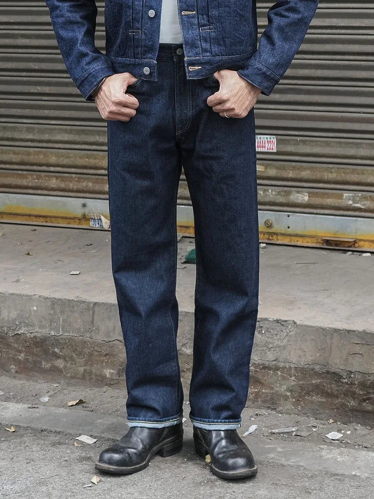 Rugged Bronson Zipper Fly 801ZXX Men's Jeans 1954 Sanforized Selvedge Denim Pants