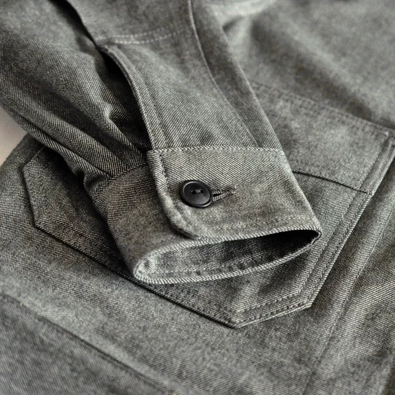 SauceZhan 1940 Safari Style Jacket Short Work Jacket VINTAGE 100% Cotton Men Jacket Solid  Mens Jackets Chamarras Para Hombre