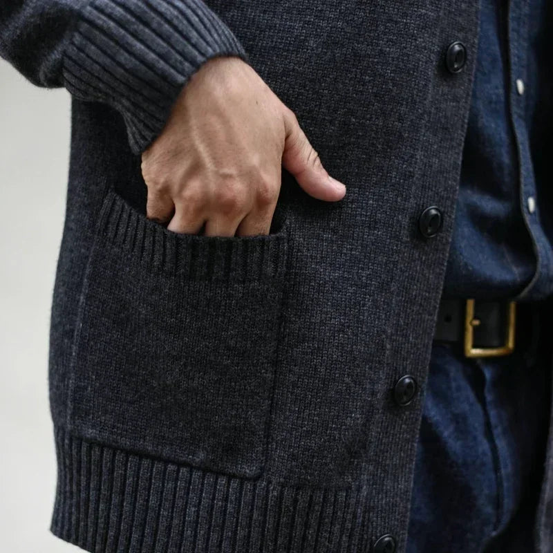 Sauce Zhan Mens Sweater Cardigan Sweater for Man Sheep Wool Vintage Autumn Winter Sweater Coat