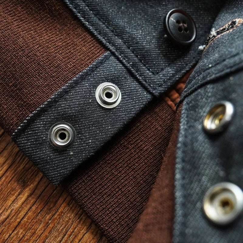 Sauce Zhan  Mens Jacket Short Lined Selvedge Denim Jacket Men A1 Flight Jacket Regular Fit