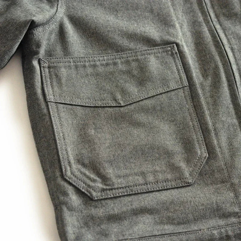 SauceZhan 1940 Safari Style Jacket Short Work Jacket VINTAGE 100% Cotton Men Jacket Solid  Mens Jackets Chamarras Para Hombre